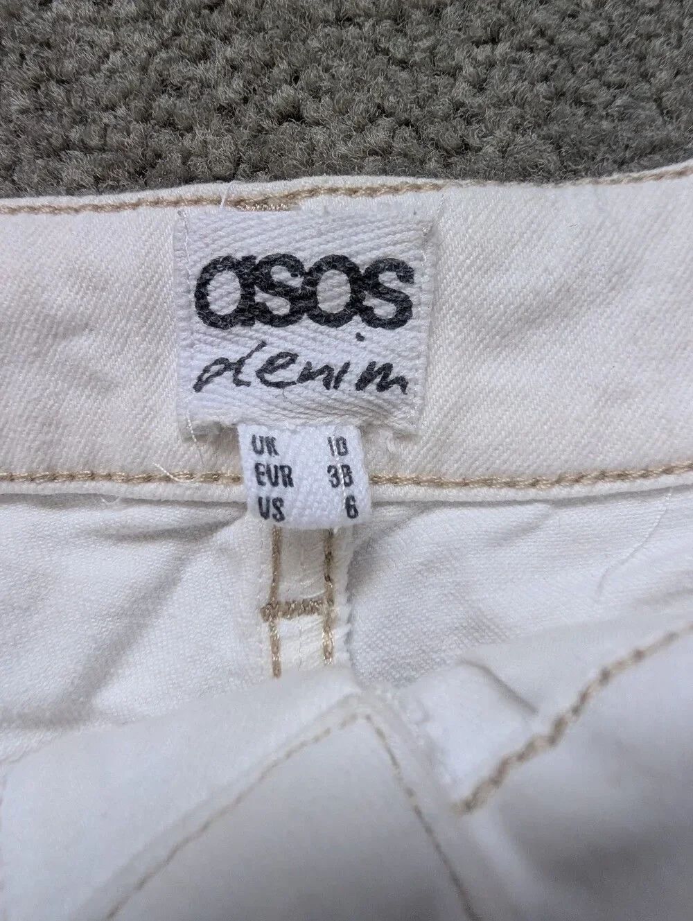 Asos White Denim Jean Cut-Off Shorts Size US 6 - Picture 2 of 5